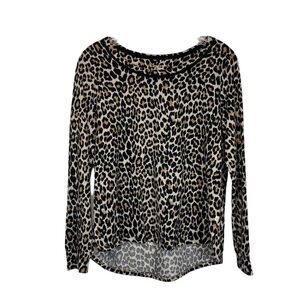Kate Spade Leopard Animal Printed Long Sleeve Shirt Size Woman's Small